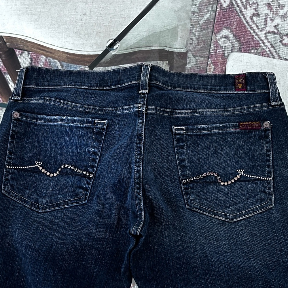 Blue Embellished Women's Jeans        7 for all Mankind - Picture 4 of 7